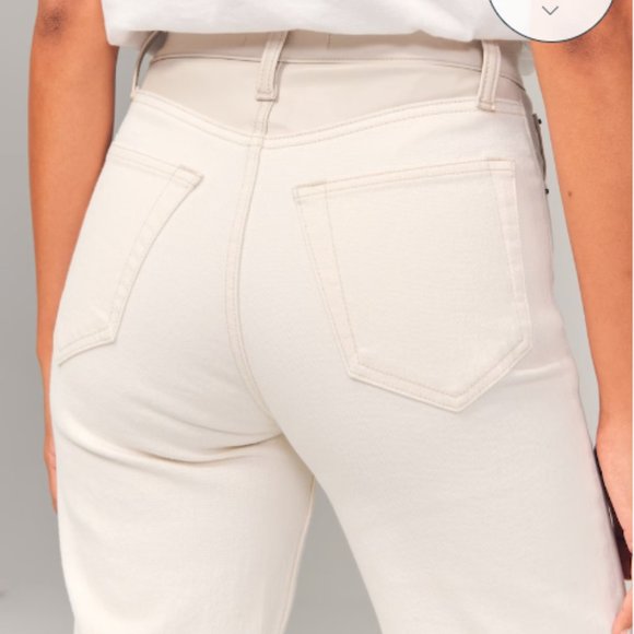 Abercrombie Mixed Fabric Ultra High Rise 90s Straight Jean 27 extra short - Picture 3 of 9